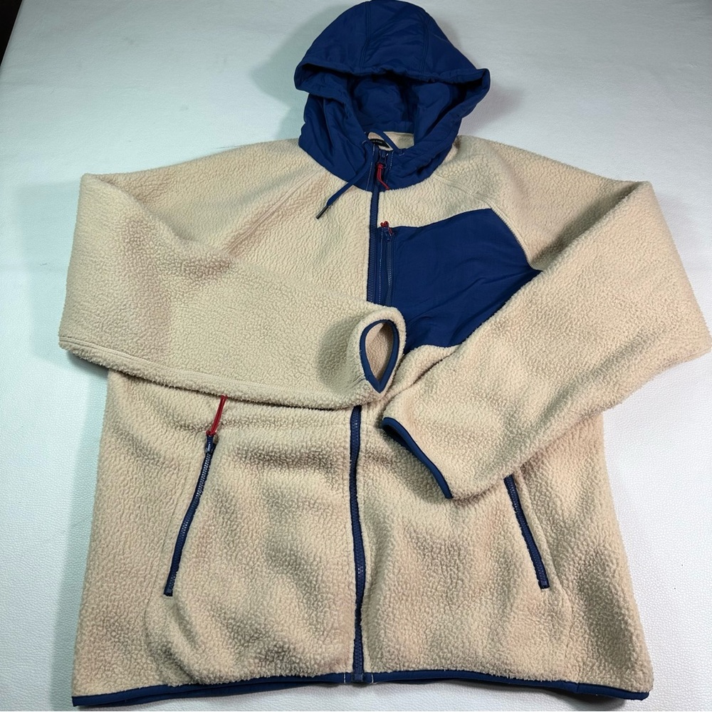 J Crew Mens Nordic Zip Front Hooded Fleece Jacket